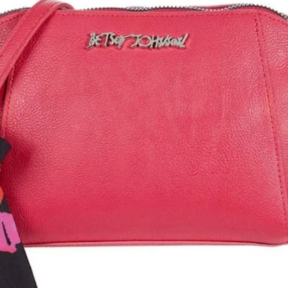 NWT Betsey Johnson Anaya Crossbody with Lips Scarf - Picture 2 of 6